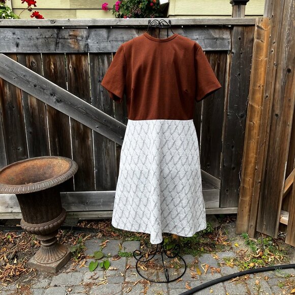 Brown MOD Dress Brown and Silver - Picture 2 of 7